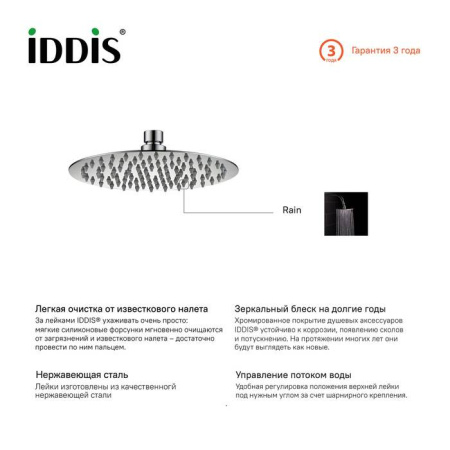 Душевая насадка верхняя круглая IDDIS (00320RSI64)